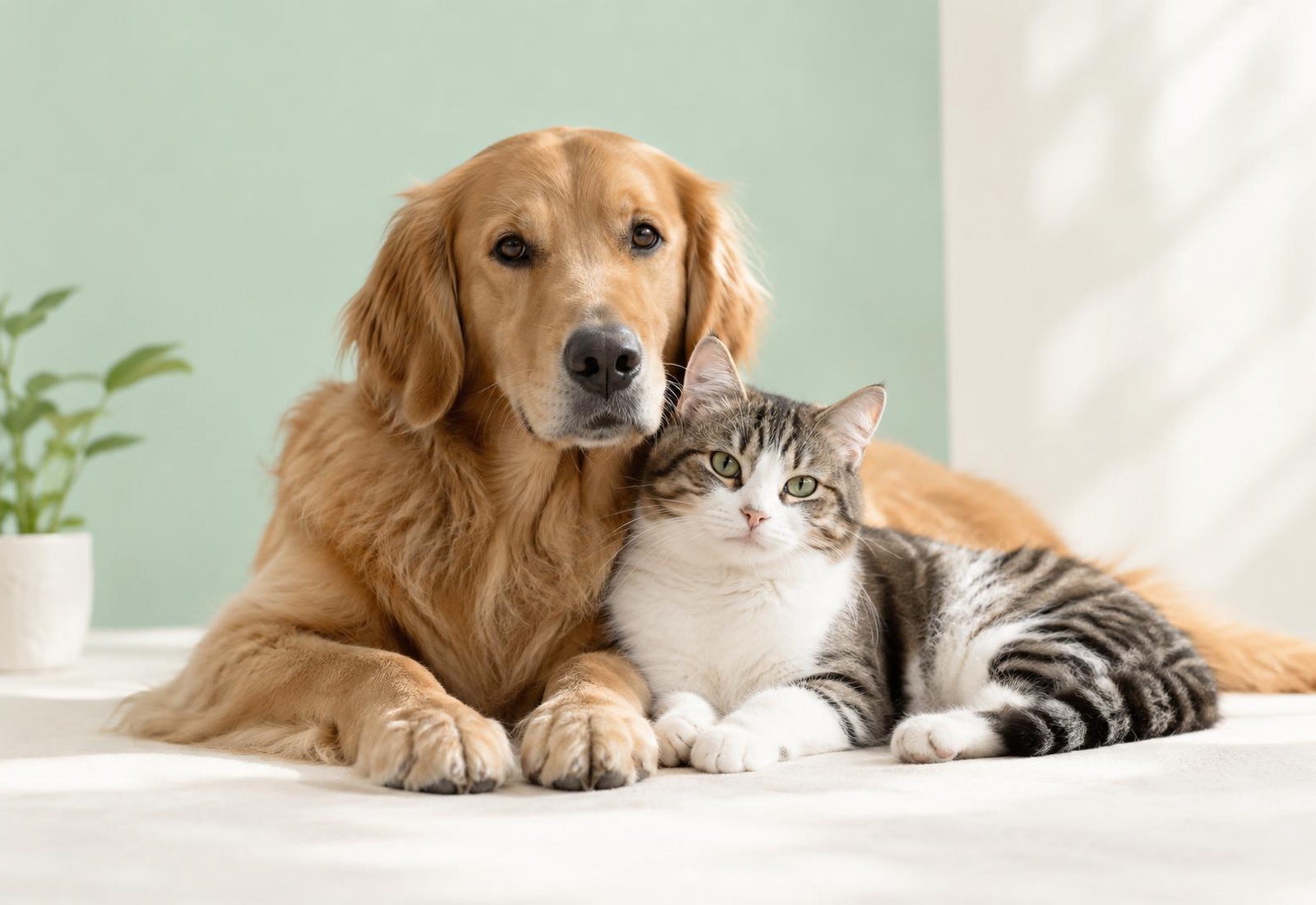 合同会社SUI ブリーダー事業 動物と人の暮らし やわらかな光の中で寄り添う犬と猫